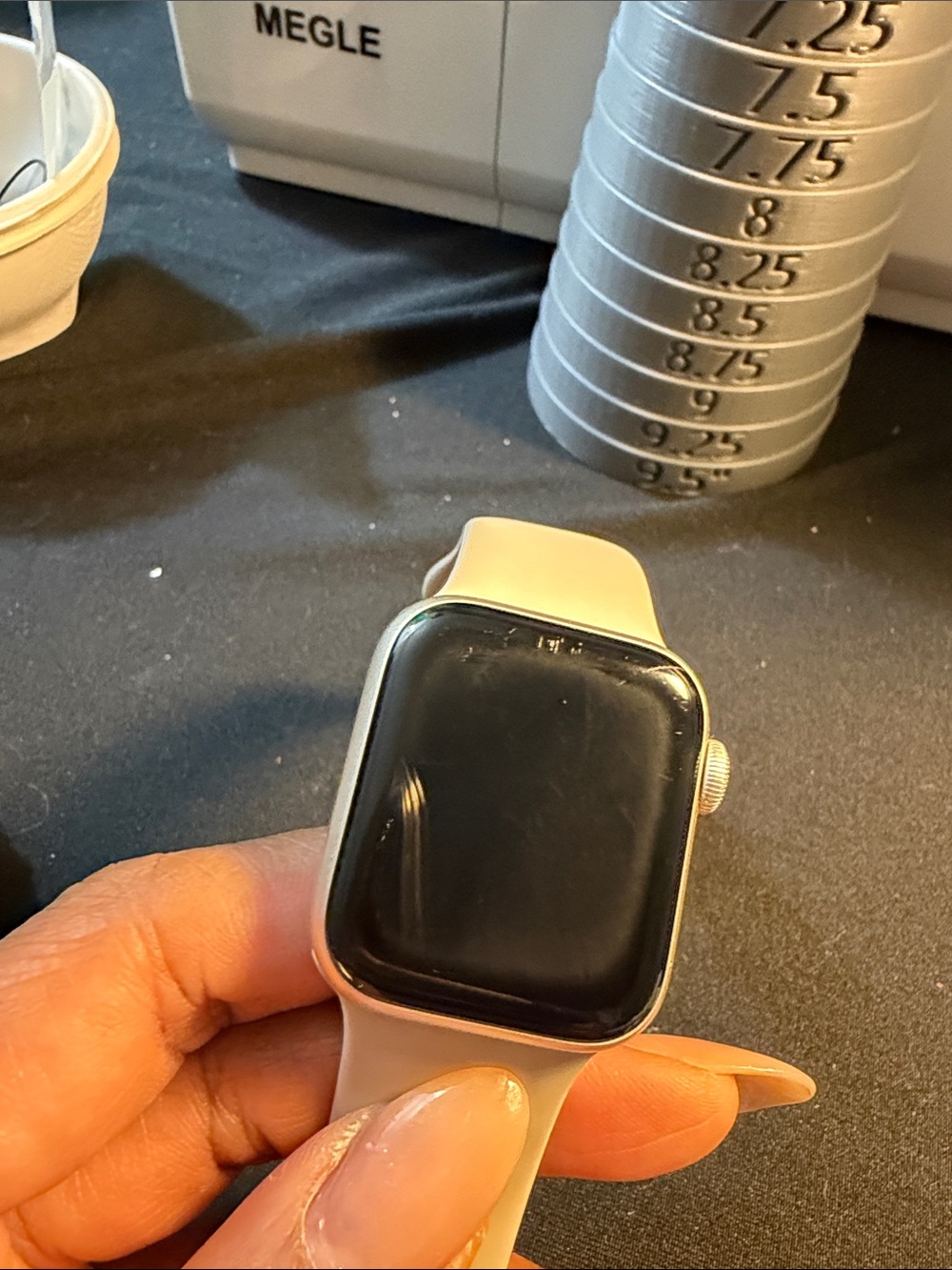 Smartwatch with Tan Silicone Band and Magnetic Charger - Picture 6 of 6